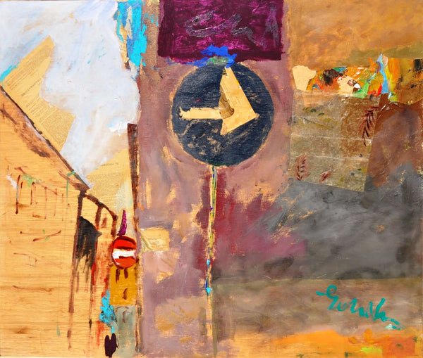 Case all'incrocio - Vista dell'opera d'arte senza cornice, certificazione inclusa