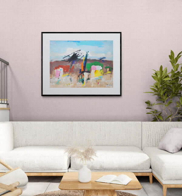 Case nel colore - Vista del quadro in contesto abitativo per idee di decorazione