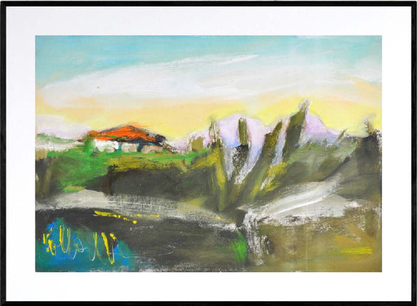 Delicato come paesaggio - Opera d'arte originale acrilico su cartone telato Tonino Gottarelli, 35x50 cm (13,7x19,7 pollici)