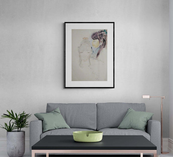 Di faccia e di profilo - Original Italian Drawing - Fondazione Gottarelli Italian Art