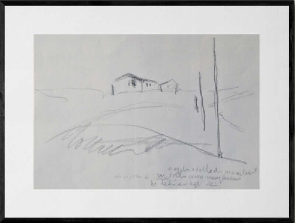 Diradarsi dei pali - Opera d'arte originale matite su carta di Tonino Gottarelli, 24x33 cm (9,4x12,9 in)
