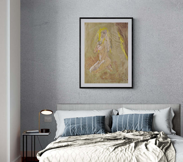 Donna e poesia - Esempio di come il dipinto originale si integra nell'ambiente domestico.