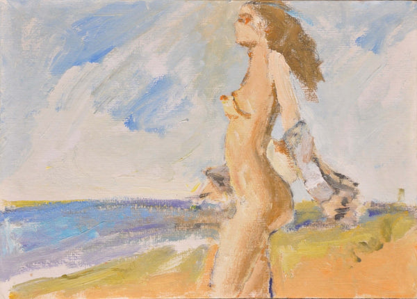 Eleganza in riva al mare - Vista dell'opera d'arte senza cornice, certificazione inclusa.