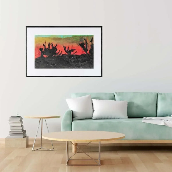 Fiamme al tramonto - Original Italian Landscape - Fondazione Gottarelli Italian Art