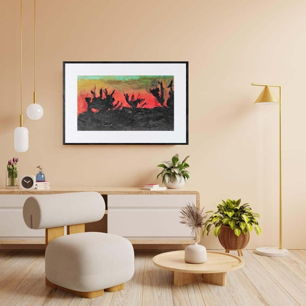 Fiamme al tramonto - Original Italian Landscape - Fondazione Gottarelli Italian Art