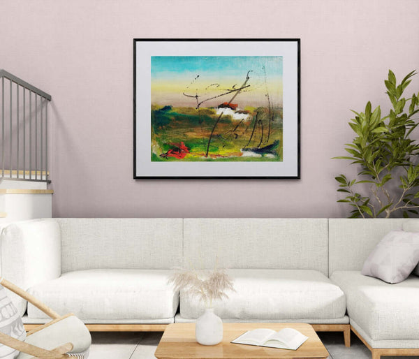 Finestra sull'orizzonte - Opera d'arte ambientata in casa per ispirare l'arredamento