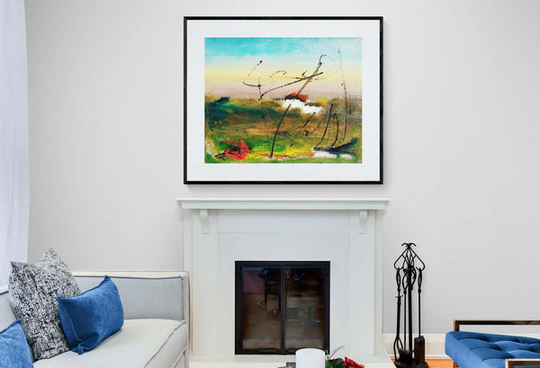 Finestra sull'orizzonte - Vista del quadro in contesto abitativo per idee di decorazione