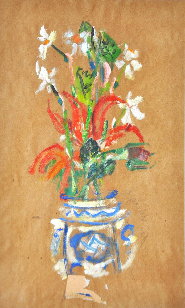 Fiori nel loro profumo - Vista dell'opera d'arte senza cornice, certificazione inclusa.