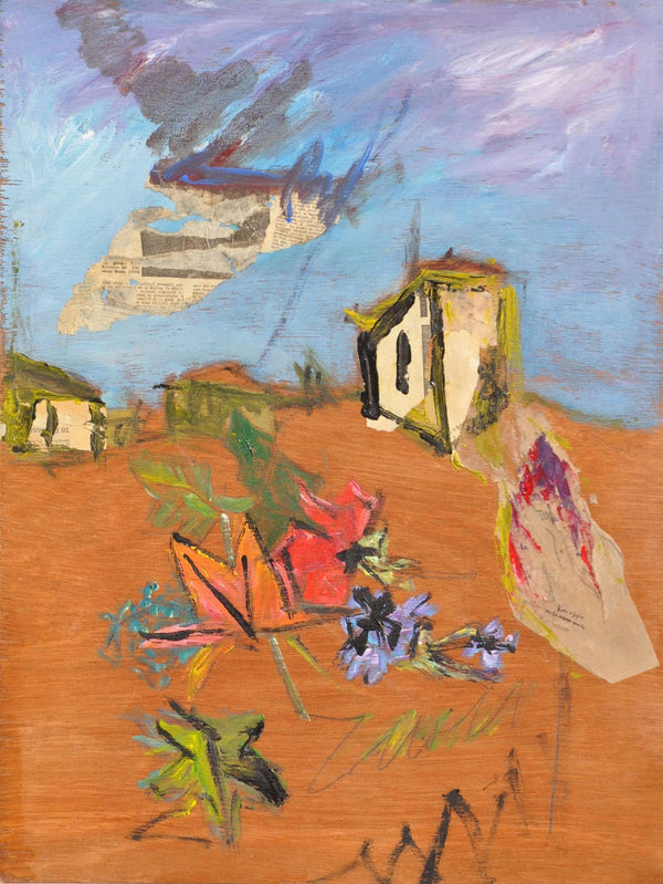 Foglie color cuoio - Original Italian Collage - Fondazione Gottarelli Italian Art