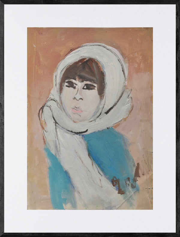 Foulard color neve - Opera d'arte originale acrilico su cartoncino Tonino Gottarelli, 50x35 cm (19,6xx13,7 in)