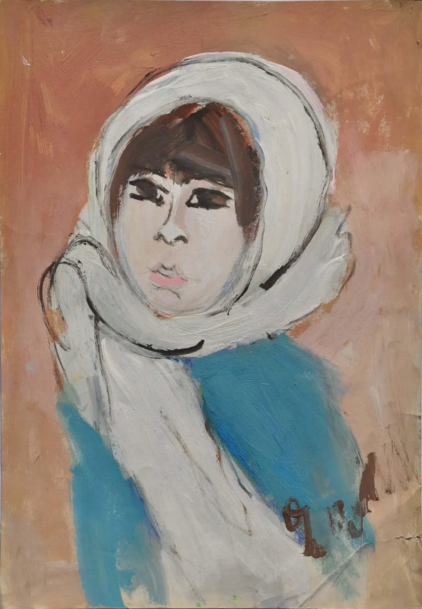Foulard color neve - Original Italian Portrait - Fondazione Gottarelli Italian Art
