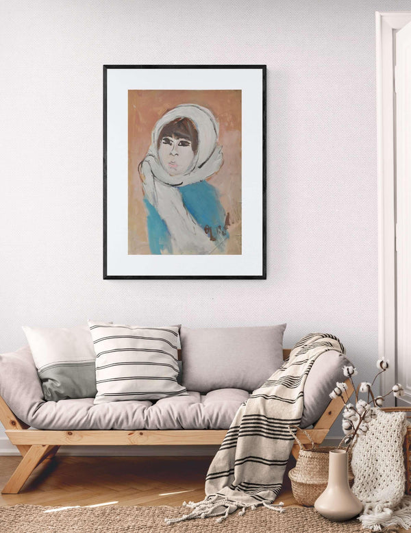Foulard color neve - Original Italian Portrait - Fondazione Gottarelli Italian Art