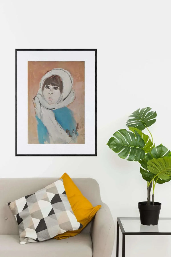 Foulard color neve - Original Italian Portrait - Fondazione Gottarelli Italian Art