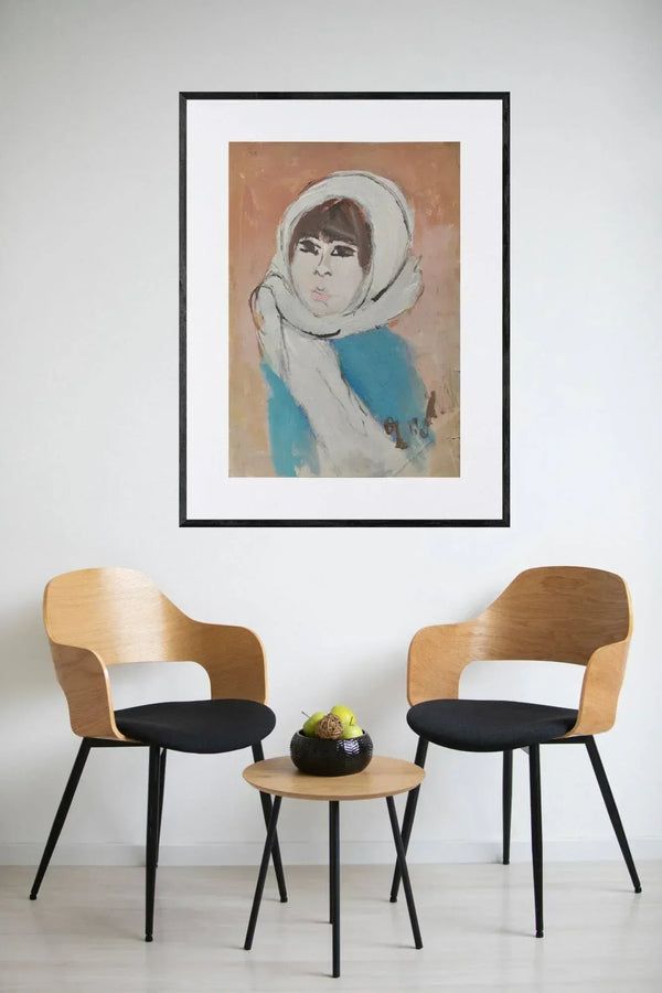 Foulard color neve - Original Italian Portrait - Fondazione Gottarelli Italian Art