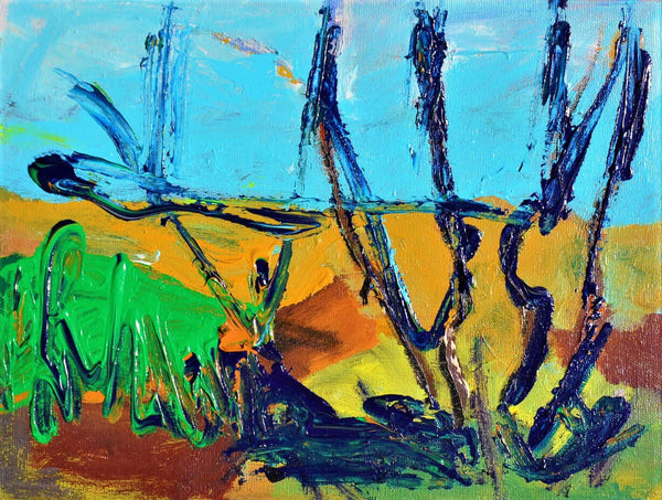 Quadro 'Fra gli alberi' senza cornice, certificazione inclusa