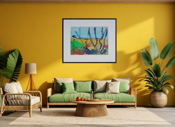Dipinto moderno 'Fra gli alberi' ambientato in casa