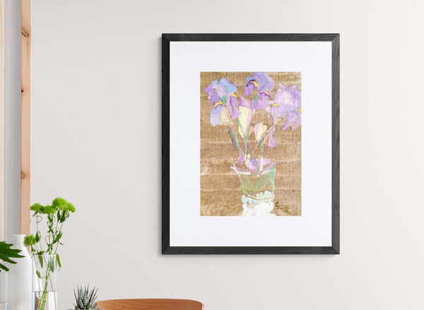 Frammenti di primavera - Vista ravvicinata della tecnica pittorica acrilica.