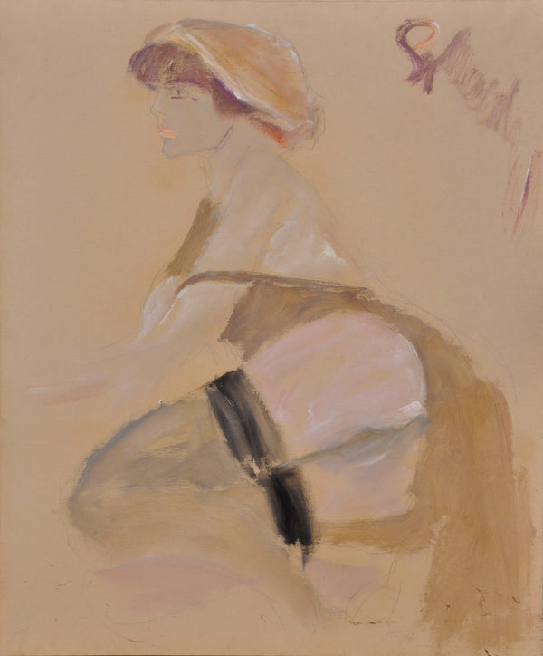 Guardando lontano - Vista dell'opera d'arte senza cornice, certificazione inclusa.