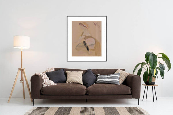 Guardando lontano - Esempio di come il dipinto originale si integra nell'ambiente domestico.