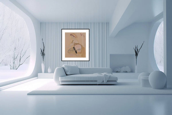 Guardando lontano - Dipinto di una donna seduta che evoca un momento di pace e introspezione.