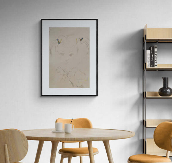 I due nastri - Disegno di una ragazza con fiocchi nei capelli, che trasmette un senso di allegria e spensieratezza.