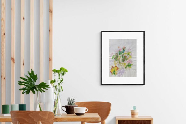 I petali delle rose - Collage di un bouquet floreale su carta, evidenziando la bellezza dei fiori e la loro disposizione.