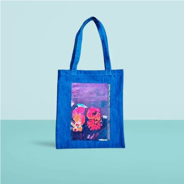 I pomodori - Borsa Shopping Denim con Stampa Gottarelli - Fondazione Gottarelli Italian Art