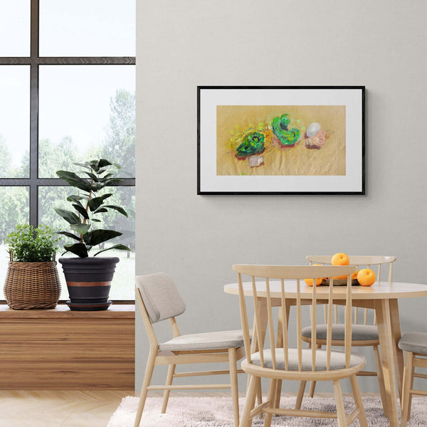 Il bianco dell'uovo - Esempio di come il dipinto originale si integra nell'ambiente domestico.