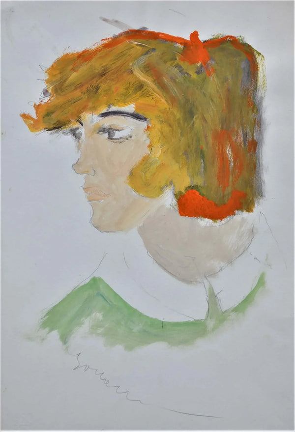 Il colletto bianco - Original Italian Portrait - Fondazione Gottarelli Italian Art