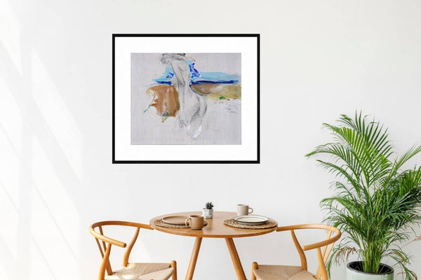 Il mare del ricordo - Pittura di una donna nuda in riva al mare, simbolo di libertà e femminilità.