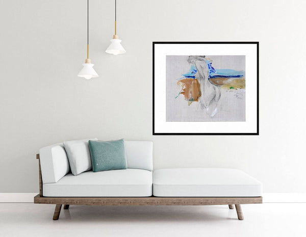 Il mare del ricordo - Opera d'arte ambientata in salotto con arredamento contemporaneo.