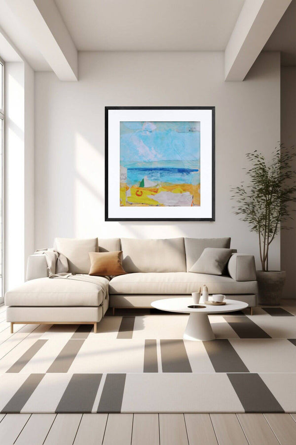 Il mare è una linea - Collage di Tonino Gottarelli ambientato in casa