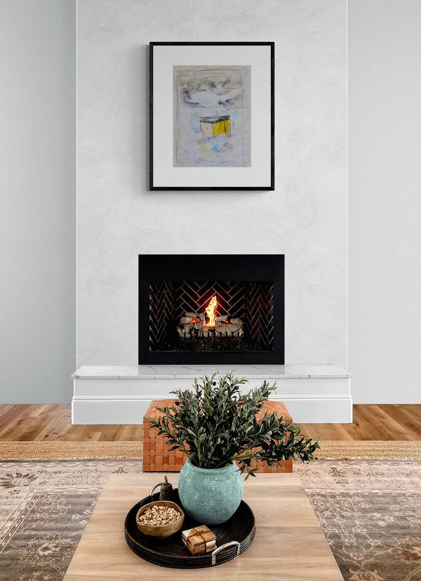 Il muro giallo sulla neve - Collage invernale con un muro giallo che offre una miscela di elementi visivi coinvolgenti.