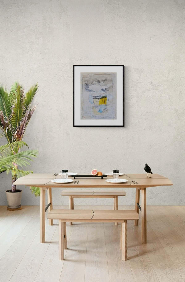 Il muro giallo sulla neve - Original Italian Collage - Fondazione Gottarelli Italian Art