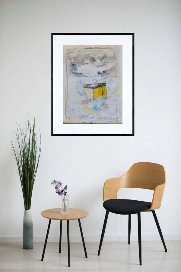 Il muro giallo sulla neve - Original Italian Collage - Fondazione Gottarelli Italian Art