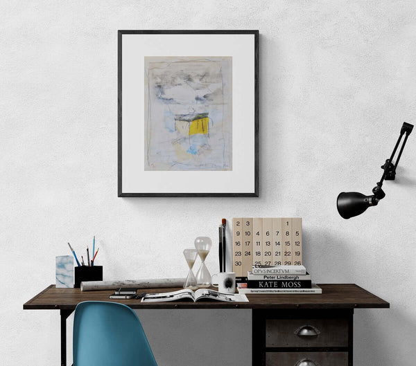 Il muro giallo sulla neve - Collage invernale che mostra un muro giallo, creando un'atmosfera visiva affascinante.