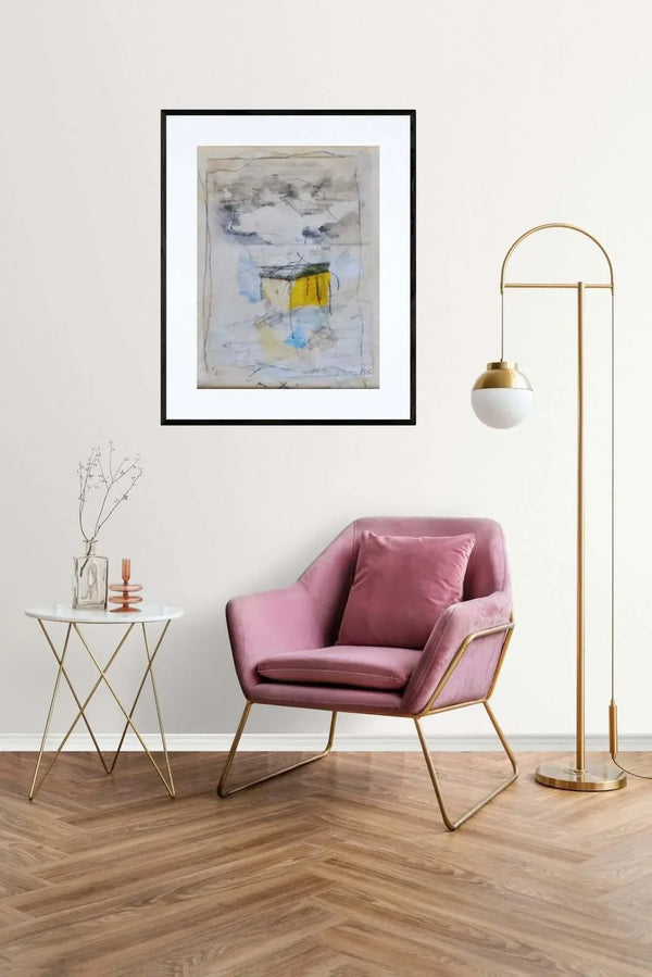 Il muro giallo sulla neve - Original Italian Collage - Fondazione Gottarelli Italian Art