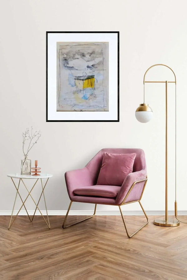 Il muro giallo sulla neve - Original Italian Collage - Fondazione Gottarelli Italian Art