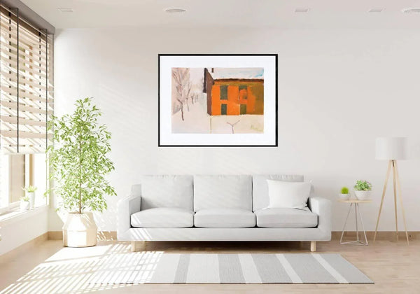Il muro rosso sulla neve - Original Italian Art - Fondazione Gottarelli Italian Art