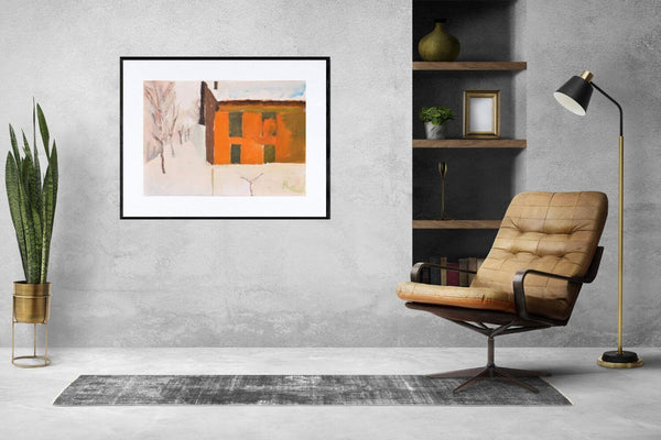 Il muro rosso sulla neve - Original Italian Art - Fondazione Gottarelli Italian Art