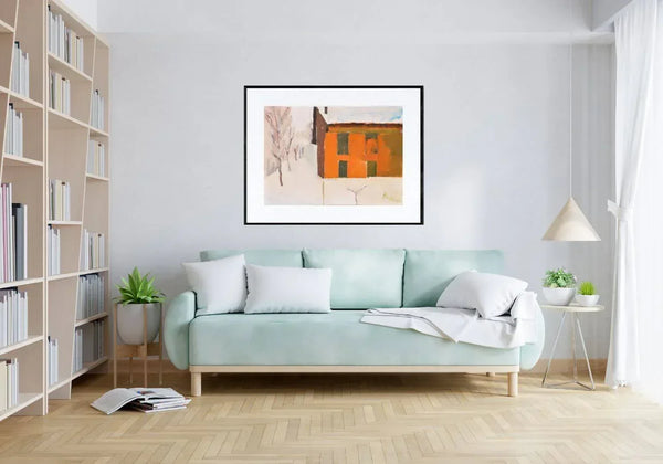 Il muro rosso sulla neve - Original Italian Art - Fondazione Gottarelli Italian Art