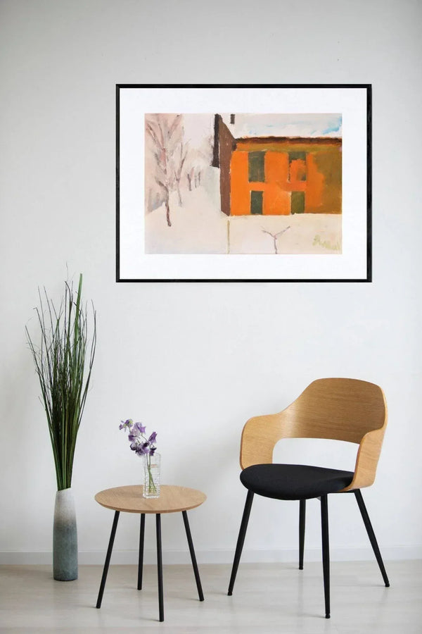 Il muro rosso sulla neve - Original Italian Art - Fondazione Gottarelli Italian Art