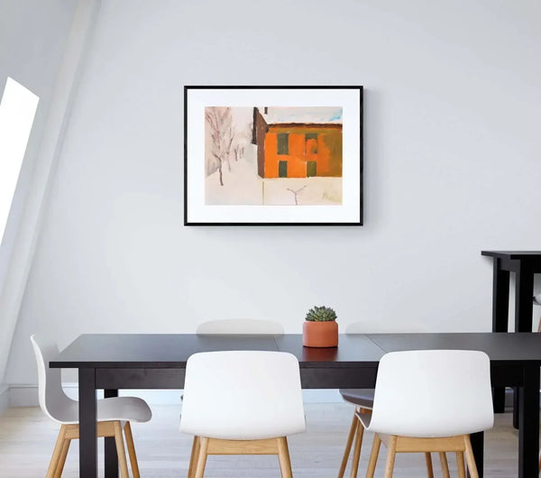 Il muro rosso sulla neve - Original Italian Art - Fondazione Gottarelli Italian Art