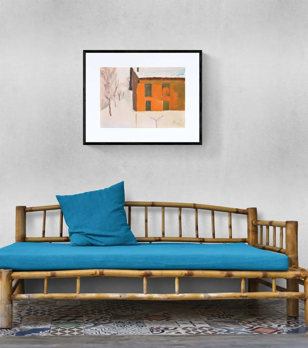 Il muro rosso sulla neve - Original Italian Art - Fondazione Gottarelli Italian Art