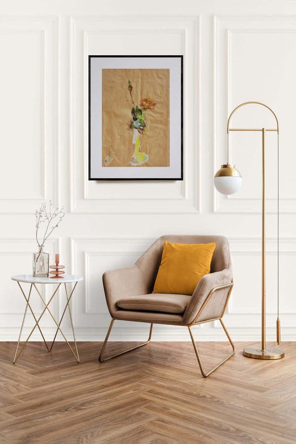 Il passato di una rosa - Opera d'arte ambientata in casa per ispirare l'arredamento.