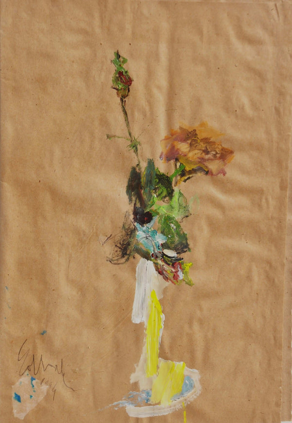 Il passato di una rosa - Vista dell'opera d'arte senza cornice, certificazione inclusa.