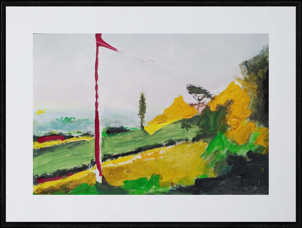 Il pendio - Opera d'arte certificata acrilico su cartone telato di Tonino Gottarelli, 35x50 cm (13,7x19,7 in).