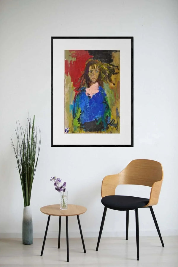 Il rosa della sciarpa - Original Portrait - Fondazione Gottarelli Italian Art