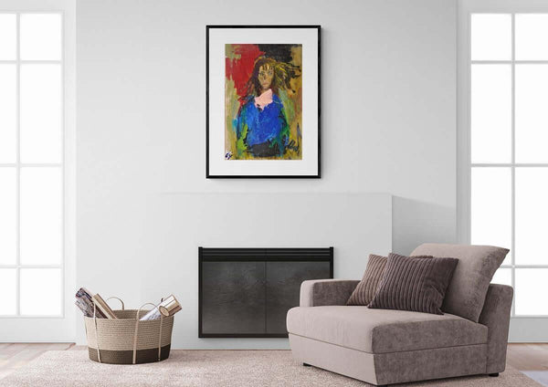 Il rosa della sciarpa - Original Portrait - Fondazione Gottarelli Italian Art