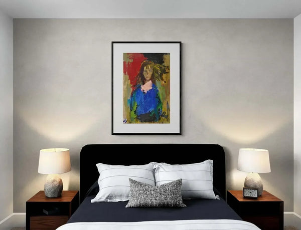 Il rosa della sciarpa - Original Portrait - Fondazione Gottarelli Italian Art